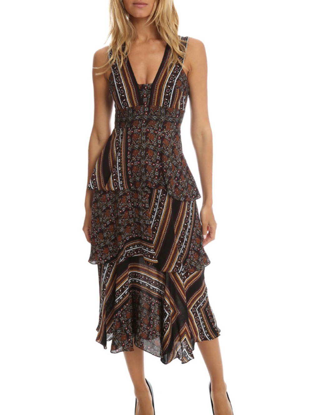 A.L.C. Hayley silk crepe tiered dress